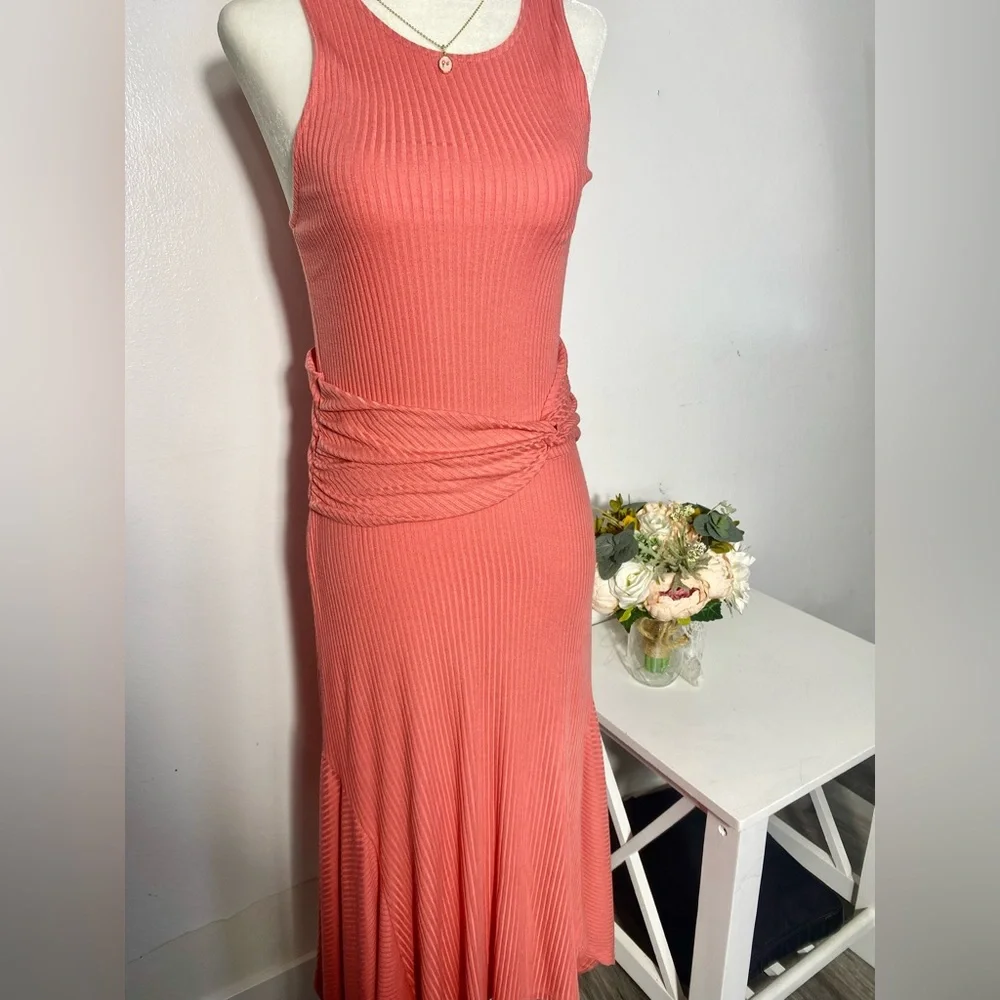 Anthropologie Raspberry Ribbed Kingsolver Sleeveless Dress  Size Small - Picture 3 of 12
